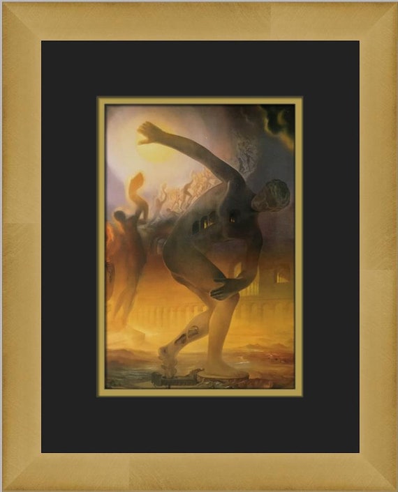 サルバドール ダリ コラージュ ポスター ゴールド フレーム入り