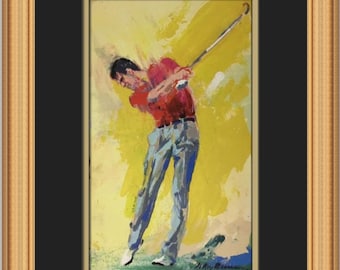 Impresión enmarcada personalizada de Leroy Neiman José María Olazábal