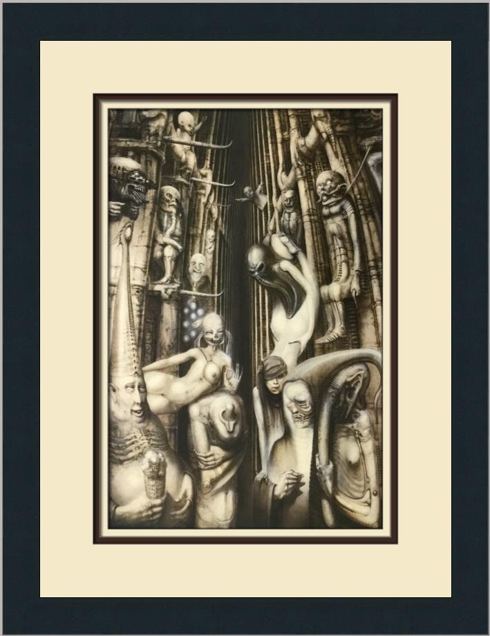 HR Giger H. R. Giger A Crowley (the Beast 666) Custom Framed Print