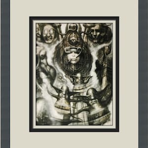 HR Giger H. R. Giger Illuminatus I Custom Framed Print