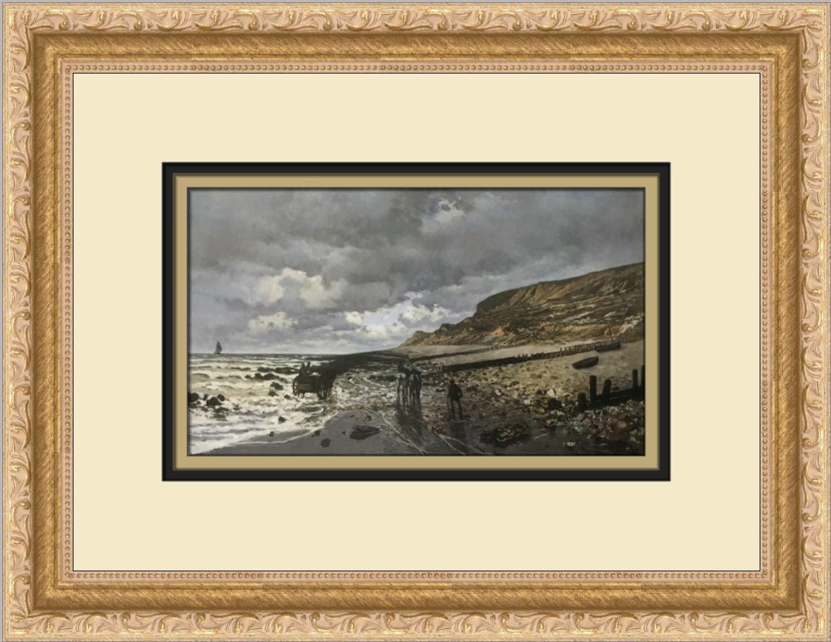 Claude Monet La Pointe De La Heve at Low Tide Custom Framed Print