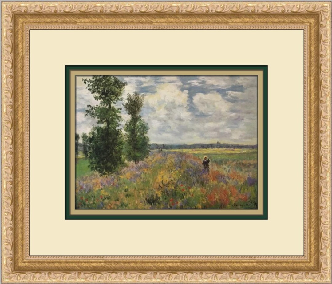 Claude Monet Poppy Field Argenteuil Custom Framed Print - Etsy