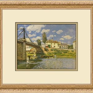 Alfred Sisley The Bridge at Villeneuve Custom Framed Print