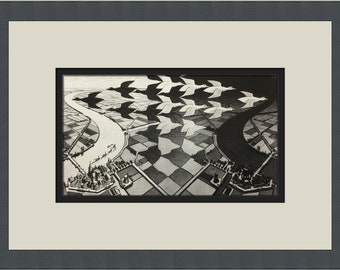 M C エッシャー、昼と夜、1938 年、カタログ番号 303、グラフィックス