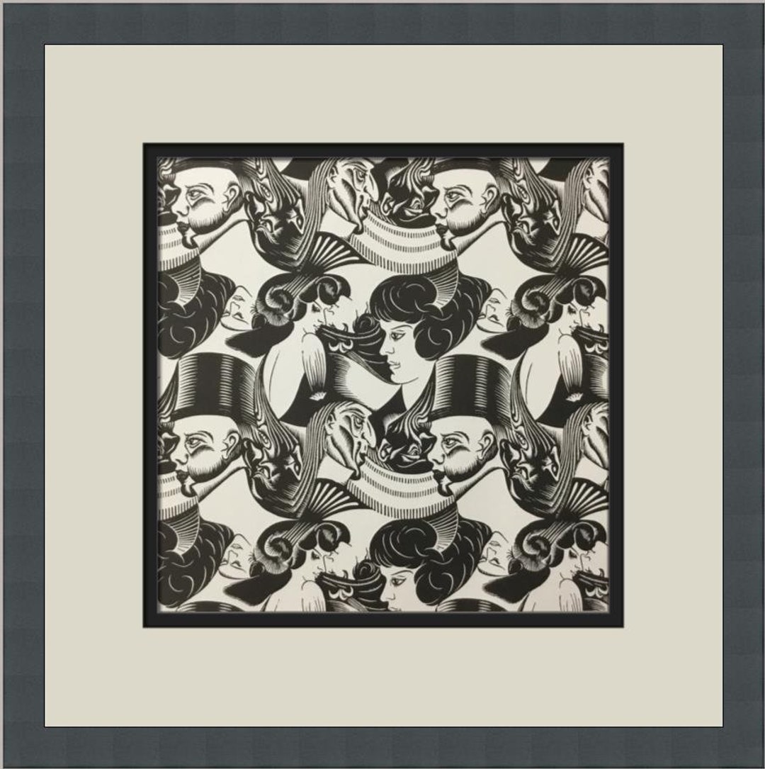 M.C. Escher MC Escher Eight Heads Custom Framed Print Etsy