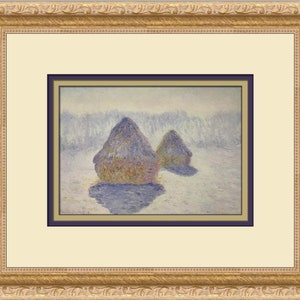 Claude Monet Haystacks In The Snow Custom Framed Print