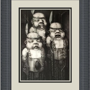 HR Giger H. R. Giger Biomechanoid I Custom Framed Print