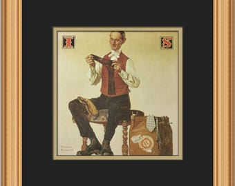 Impresión enmarcada personalizada de calcetines entrelazados de Norman Rockwell