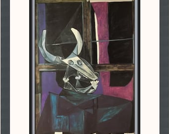 パブロ・ピカソ 牛の頭蓋骨のある静物画 カスタムフレームプリント