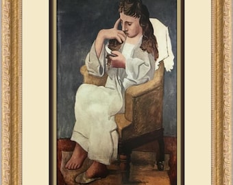 ピカソの作品《本読んでの女》 ピカソ『読書する女の顔』F12 【送料無料】 ガレリア・フランジェリコ