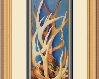 Georgia O'Keeffe Deer Horns wydruk w ramie na zamówienie