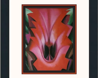 Georgia O'Keeffe Inside Red Canna Stampa personalizzata con cornice