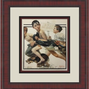 Norman Rockwell No Swimming Custom Framed Print