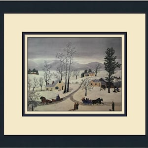 Grandma Moses The Dividing Of The Ways Custom Framed Print