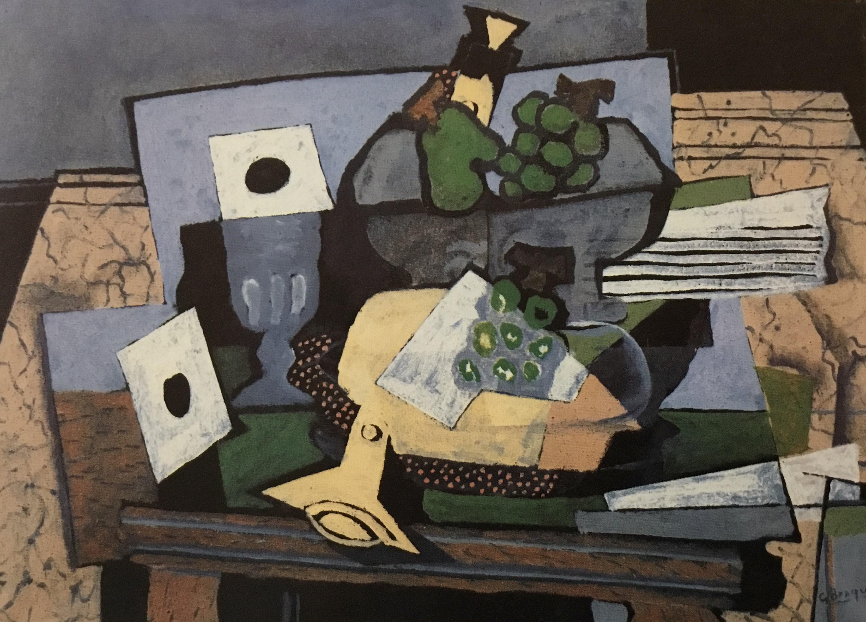 ジョルジュ・ブラックのブドウとクラリネットのある静物画 カスタム