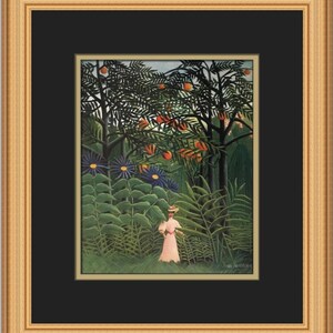Henri Rousseau A Woman Walking in an Exotic Landscape Custom Framed Print