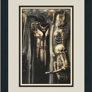HR Giger H. R. Giger Biomechanoid III Custom Framed Print