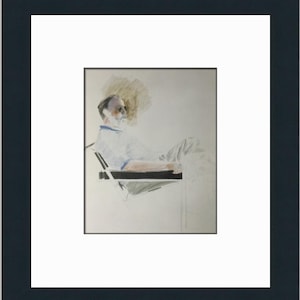 David Hockney Henry In Deckchair Custom Framed Print