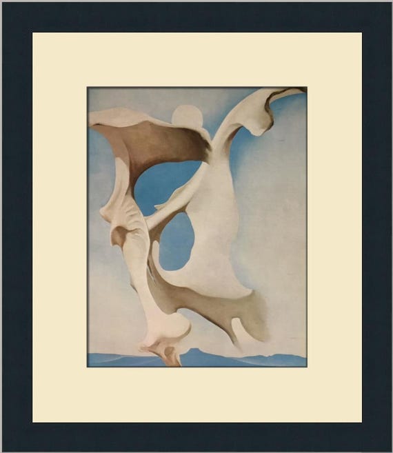 ジョージア・オキーフの骨盤と月カスタムフレームプリント - Etsy 日本