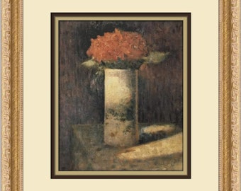 Georges Seurat Bouquet in a Vase Custom Framed Print