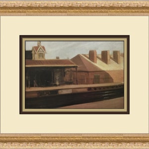 Edward Hopper The El Station Custom Framed Print