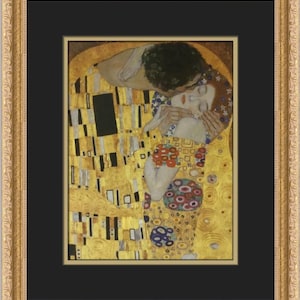 Gustav Klimt The Lovers Kiss Custom Lámina enmarcada