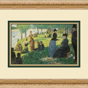 Esboço de Georges Seurat com muitas figuras Impressão emoldurada personalizada