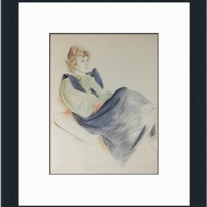 David Hockney Celia Wearing Checkerd Sleeves Custom Framed Print