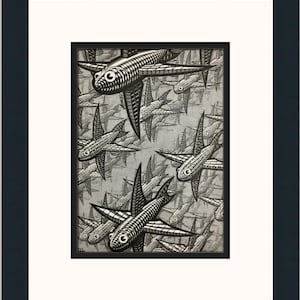 M.C. Escher Depth Custom Framed Print