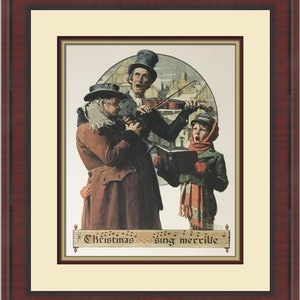 Norman Rockwell Christmas Trio Custom Framed Print