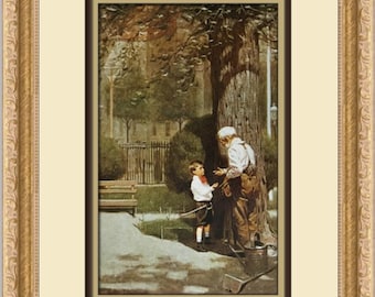 Norman Rockwell Gramercy Park Custom Framed Print