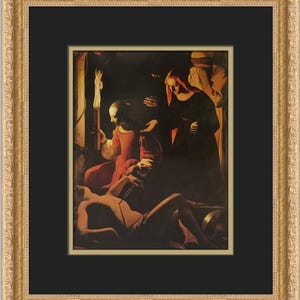 Georges De La Tour St Irene Curing St Sebastian Custom Framed Print