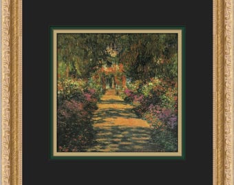 Claude Monet Main Path through the Garden at Giverny Custom Framed Print