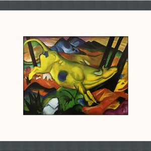 Franz Mare The Yellow Cow Custom Framed Print