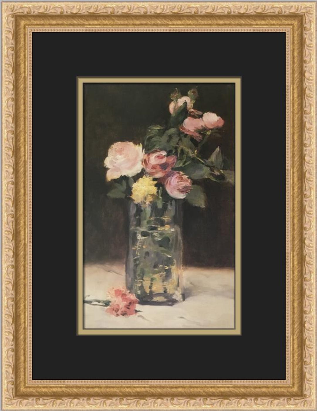 ヴィンセント・ヴァン・ゴッホの静物画 ガラスの花瓶に入ったバラ