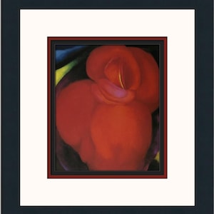 Georgia O&#39;Keeffe Red Flower Custom Framed Print