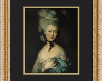 Thomas Gainsborough A Woman in Blue Custom Framed Print