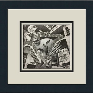 M.C. Escher MC Escher Relativity Custom Framed Print