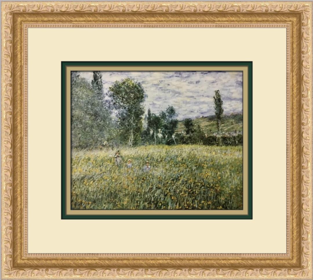 Claude Monet A Meadow Outside of Vetheuil Custom Framed Print - Etsy