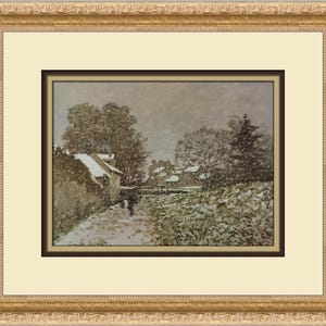 Claude Monet Snow at Argenteuil Custom Framed Print