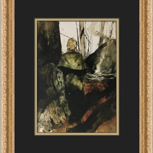 Andrew Wyeth Helga Campfire Custom Framed Print