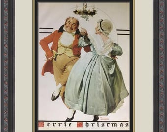 Norman Rockwell Merrie Christmas Custom Framed Print