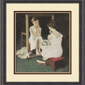 ノーマン・ロックウェル オルゴール Girl at the mirror Canvas or Print - Girl at Mirror by Norman Rockwell - Etsy 日本