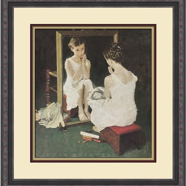 Norman Rockwell La fille au miroir Impression encadrée personnalisée