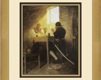 N C Wyeth w Card's in Cluny's Cage, wydruk w ramie na zamówienie
