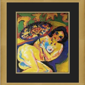 Ernst Ludwig Kirchner Girl under an Umbrella Custom Framed Print