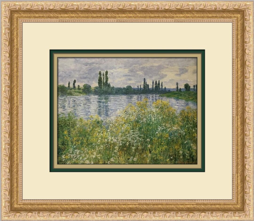 Claude Monet the Banks of the Seine at Vetheuil Custom Framed Print - Etsy