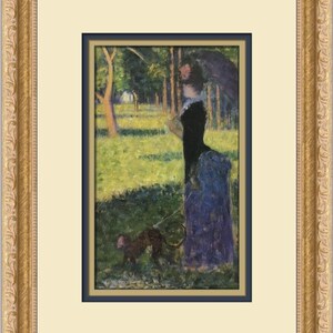 Georges Seurat Woman with a Monkey Custom Framed Print