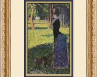 Georges Seurat Woman with a Monkey Custom Framed Print