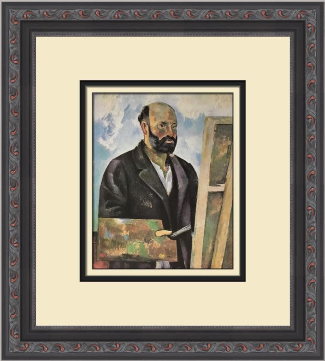 ポール・セザンヌ パレットを持つ自画像 カスタムフレームプリント